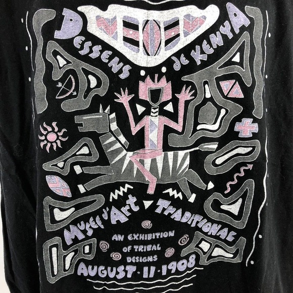 VTG Dessens De Kenya Musee D’Art Museum by Blondie & Bruno Shirt USA Made Stitch - Picture 2 of 12
